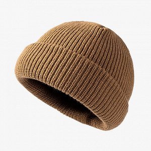 Женская вязаная шапка, цвет светло-коричневый