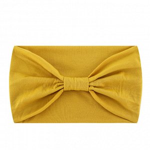 Женская повязка на голову, широкая, цвет желтый