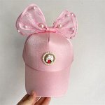 Детская кепка с бантиком, цвет светло-розовый