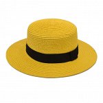 Женская соломенная шляпа, цвет желтый