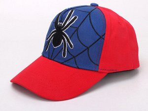 Детская кепка, принт "паук", цвет синий/красный