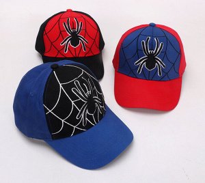 Детская кепка, принт "паук", цвет синий/красный