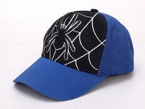 Детская кепка, принт "паук", цвет синий/черный
