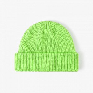 Женская шапка бини, цвет зеленый