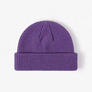 Женская шапка бини, цвет фиолетовый
