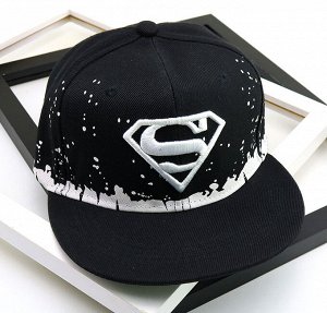 Детская кепка, принт "супермен", цвет черный