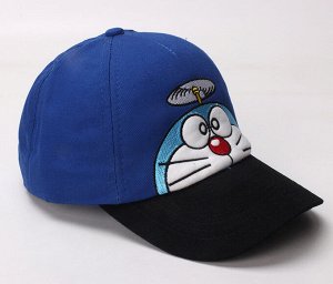 Детская кепка, принт "кот", цвет синий