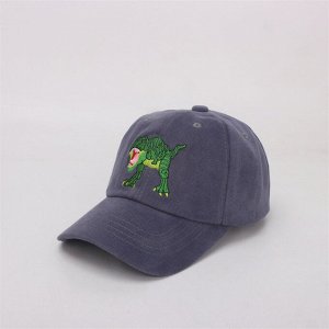 Детская кепка, принт "динозавр", цвет синий