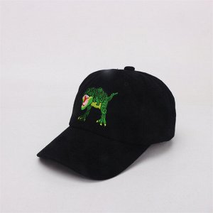 Детская кепка, принт "динозавр", цвет черный