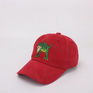Детская кепка, принт "динозавр", цвет красный