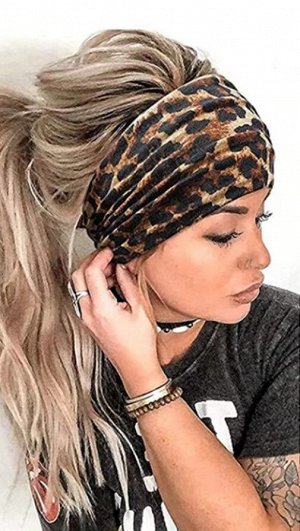 Женская повязка на голову, широкая, принт "зебра", цвет белый/черный