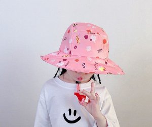 Детская шляпа с широкими полями, с принтом, цвет розовый