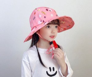 Детская шляпа с широкими полями, с принтом, цвет розовый