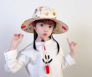 Детская шляпа с широкими полями, с принтом, цвет бежевый