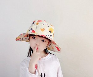 Детская шляпа с широкими полями, с принтом, цвет бежевый