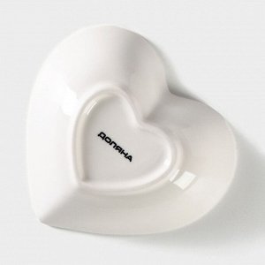 Салатник керамический Доляна «Сердце»,130 мл, 12,5x11,5 см, цвет белый