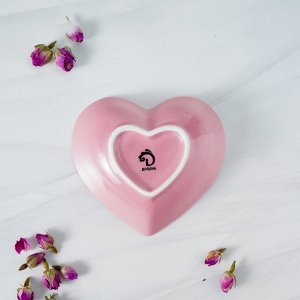 Салатник керамический Доляна «Сердце»,130 мл, 12,5x11,5 см, цвет розовый