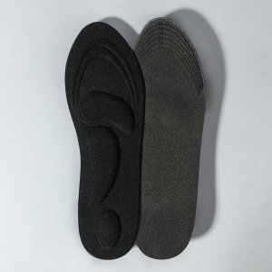 Стельки для обуви, универсальные, амортизирующие, 35-40 р-р, 25 см, пара, цвет чёрный