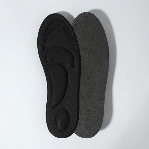 Стельки для обуви, универсальные, амортизирующие, 40-46 р-р, 27,5 см, пара, цвет чёрный