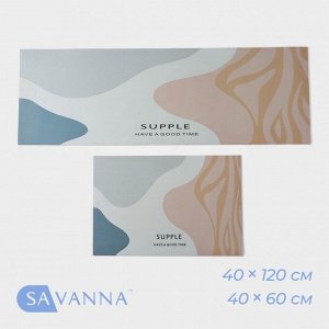 Коврики для дома SAVANNA «Роузи», 2 шт., 40x120 см, 40x60 см