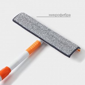 Щётка для окон Raccon, фиксатор, стальная телескопическая ручка 93(137) см, насадка из микрофибры 28x7 см