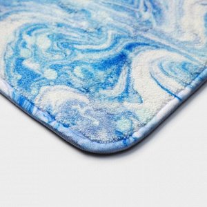 Коврик для ванной Доляна «Небесный», 40x60 см, цвет голубой