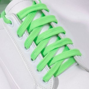 ONLITOP Шнурки для обуви, пара, плоские, 9 мм, 120 см, цвет зелёный неоновый