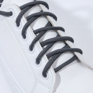 Шнурки для обуви, пара, круглые, d = 5 мм, 90 см, цвет тёмно-серый