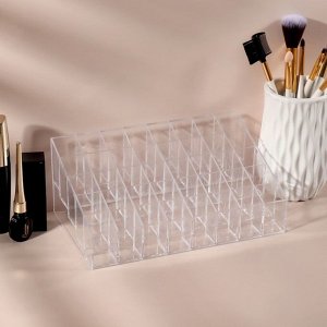 Органайзер для хранения косметики, 40 секций, 19x12x8 см, прозрачный