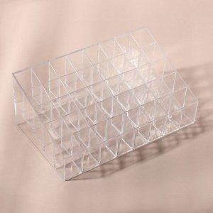 Органайзер для хранения косметики, 40 секций, 19x12x8 см, прозрачный