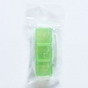 Таблетница "Время", 3 секции, зеленая, 7,3 х 1,5 см