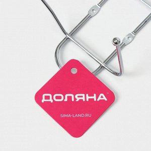 Вешалка настенная Доляна «Блеск», 4 двойных крючка, 32.5x5.5x13 см, хромированная