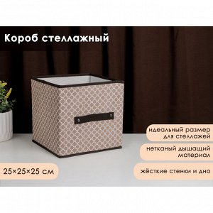 Короб стеллажный для хранения Доляна «Браун», 25?25?25 см, цвет коричневый