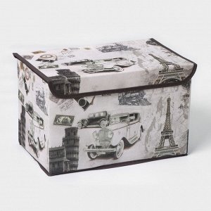 Короб стеллажный для хранения с крышкой «Страны», 38?25?25 см, дизайн МИКС
