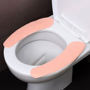 Наклейка на унитаз однотонные, 2 шт. (розовая)