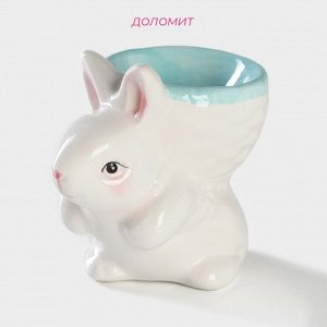 Подставка для яйца Доляна «Зайка», 8?5,5?7,5 см, цвет голубой