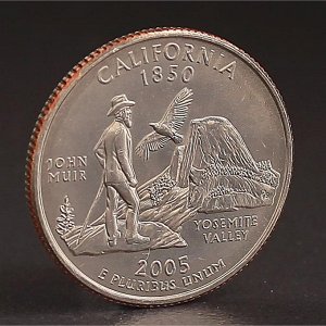 Монета "25 центов 2005 Калифорния США"