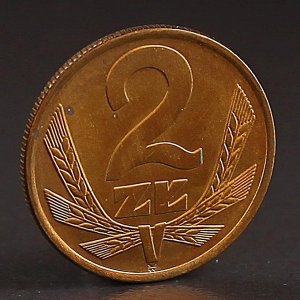 Монета "2 злотых 1975 Польша UNC