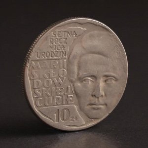 Монета "10 злотых 1967 Польша Мария Кюри