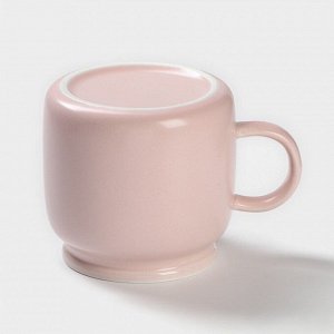 Кружка керамическая с ложкой «Доброе утро», 450 мл, цвет розовый