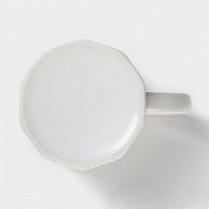 Кружка керамическая с ложкой Simple, 350 мл, цвет белый