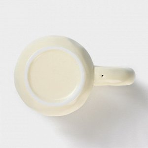 Кружка керамическая с ложкой «Мишка», 450 мл, цвет бежевый