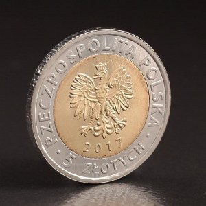 Монета "5 злотых 2017 Польша Центральный индустриальный регион