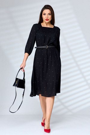 Платье Anastasia 1072 черный в горошек