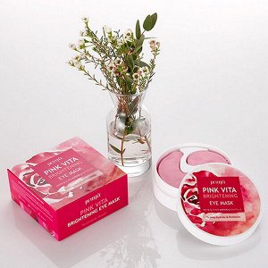 Осветляющие тканевые патчи для глаз с витаминным комплексом Petitfee Pink Vita Brightening Eye Mask, 60шт