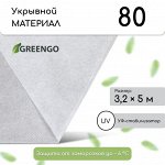 Материал укрывной, 5 ? 3,2 м, плотность 80 г/м?, спанбонд с УФ-стабилизатором, белый, Greengo, Эконом 20%