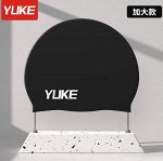YUKE  Силиконовая шапочка для плавания однотонная, черный