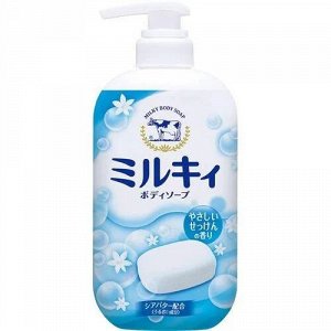 Жидкое мыло для тела Cow Milky Body Soap аромат цветочного мыла 550мл Япония