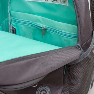 Рюкзак школьный GRIZZLY с карманом для ноутбука 13", жесткой спинкой, двумя отделениями, для девочки