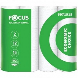 Туалетная бумага Focus Economic Choice, 2 слоя, 12 рулонов